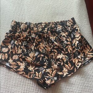 Rip Curl Black Floral Pull-On Athletic Shorts